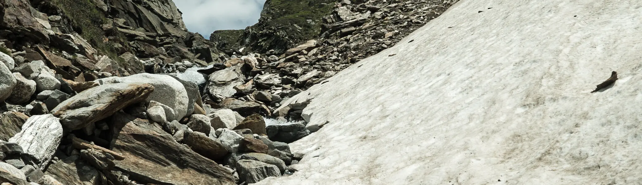 Nahaufnahme: letzter Schnee in den Alpen | © DAV/Marcel Dambon